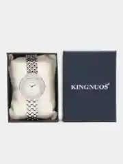 Серебряный женские наручные часы Kingnuos K-328, в подарочной упаковке