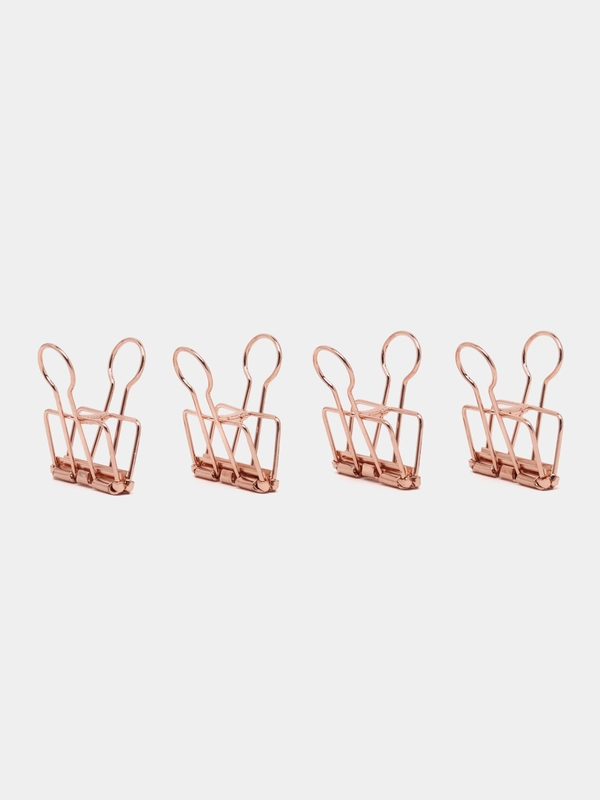 Зажимы для бумаг 32мм, Meshu "Rose Gold", 4 шт.
