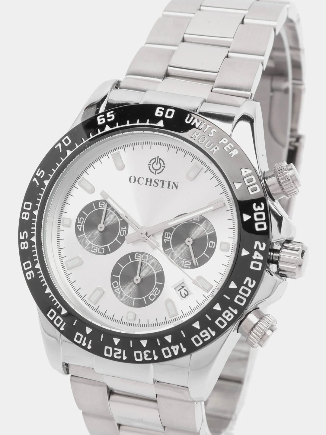 Серебряный мужские наручные часы Ochstin 6103B с хронографом в подарочной упаковке