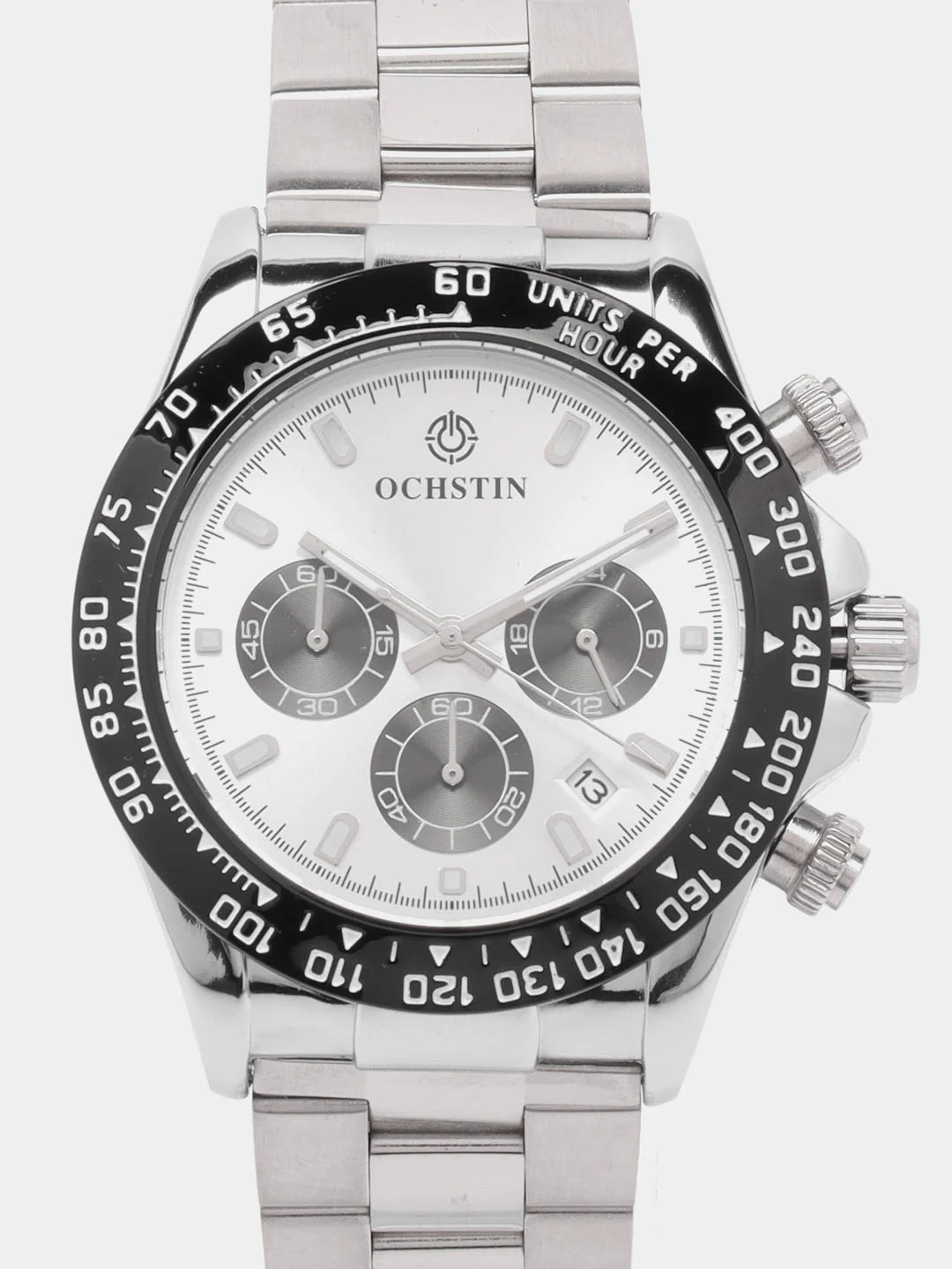 Серебряный мужские наручные часы Ochstin 6103B с хронографом в подарочной упаковке