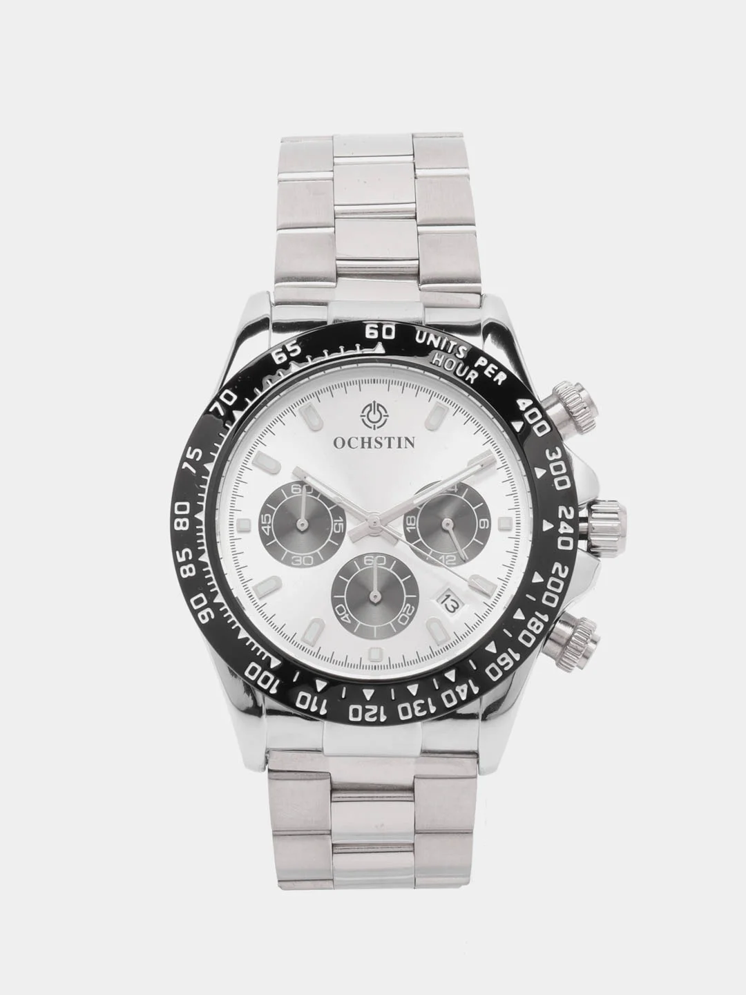Серебряный мужские наручные часы Ochstin 6103B с хронографом в подарочной упаковке
