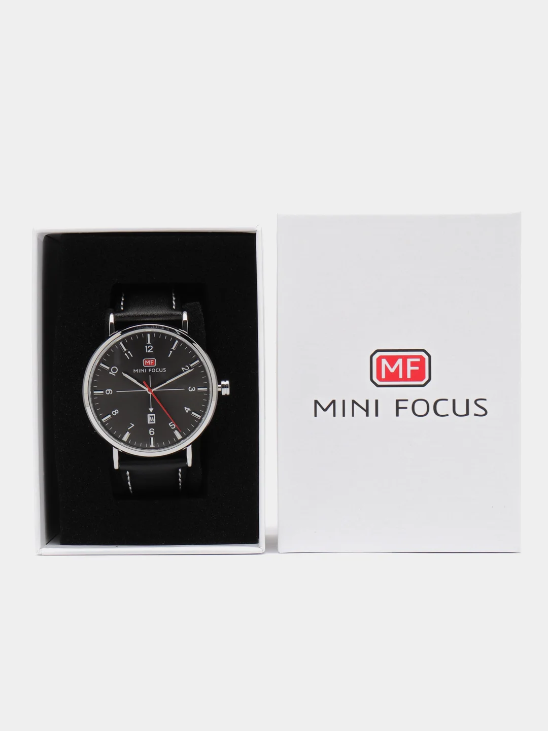 Черный мужские наручные часы Mini Focus MF0019G, c календарём, в подарочной упаковке