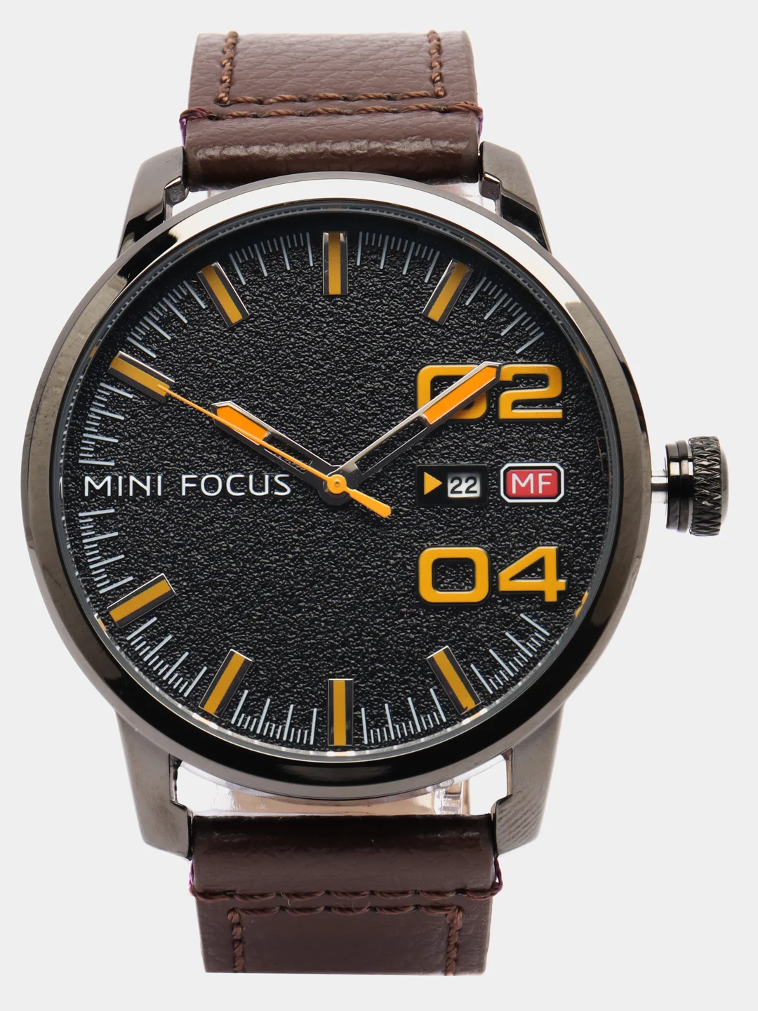 Коричневый мужские наручные часы Mini Focus MF0022G, с календарём, в подарочной упаковке