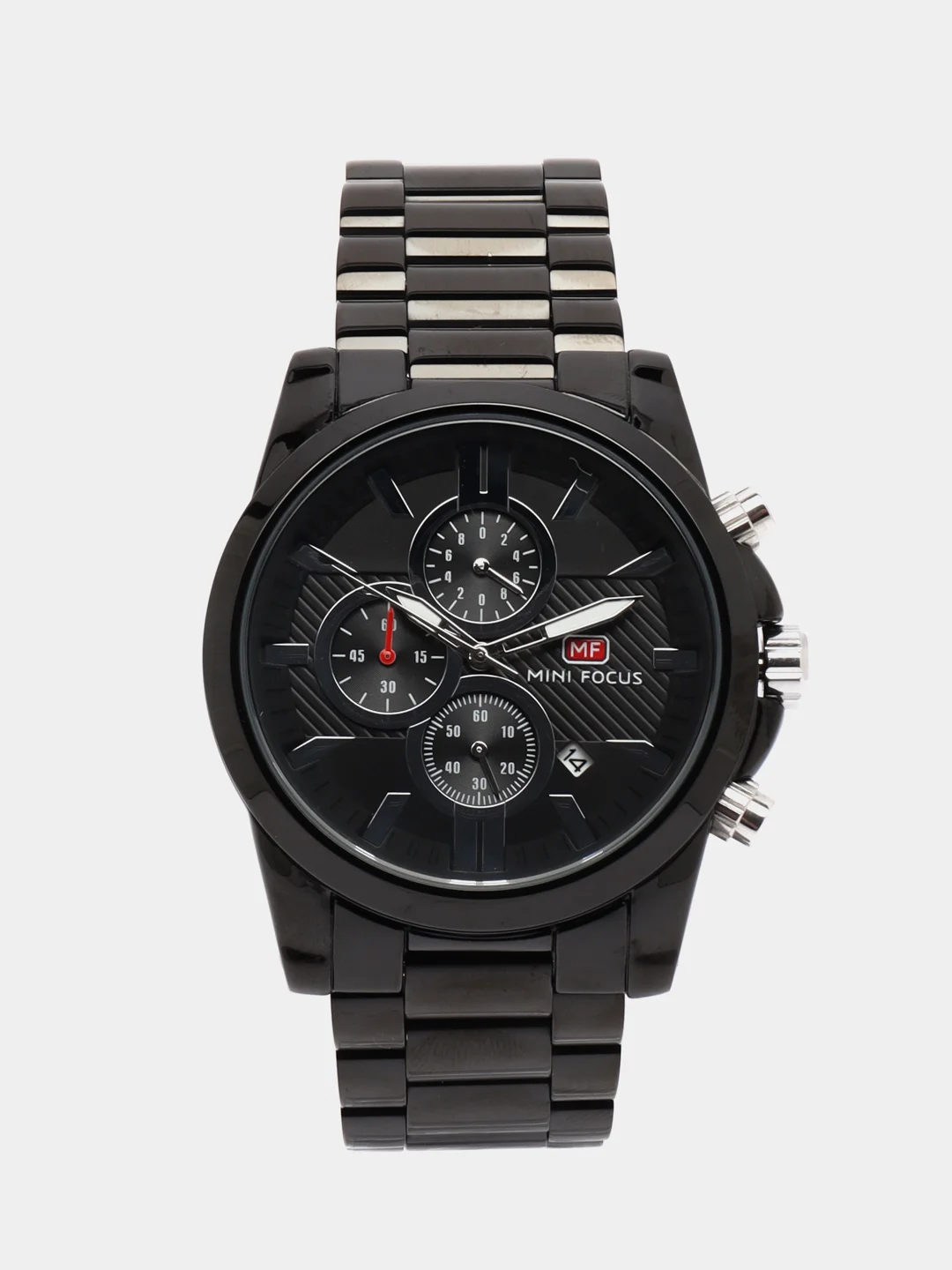 Черный мужские наручные часы Mini Focus MF0134G, с хронографом, в подарочной упаковке