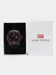Красный мужские наручные часы Mini Focus MF0136G, с нейлоновым ремешком и календарём