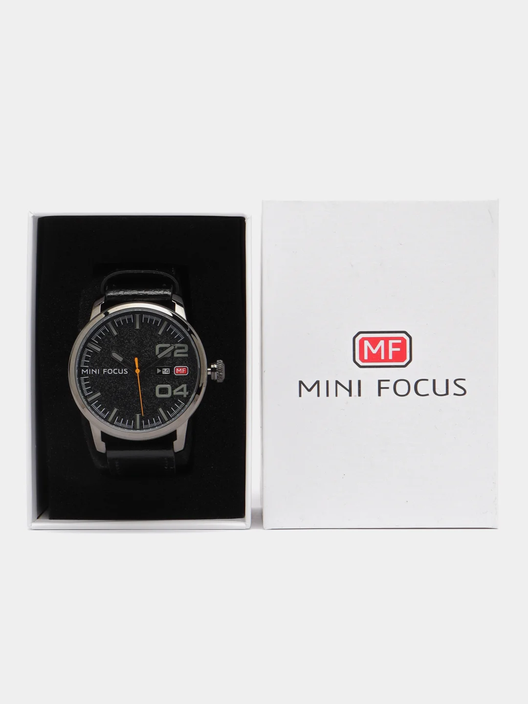 Угольный мужские наручные часы Mini Focus MF0022G, с календарём, в подарочной упаковке