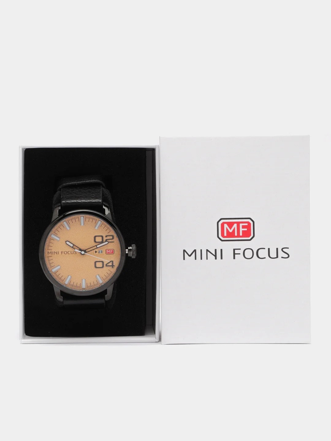 Хаки мужские наручные часы Mini Focus MF0022G, с календарём, в подарочной упаковке