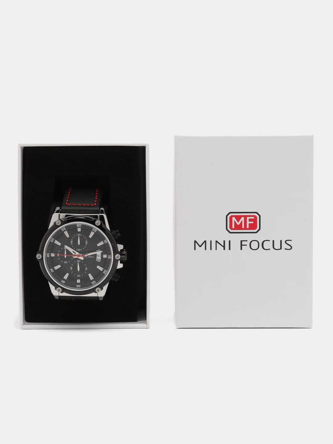 Серебряный мужские наручные часы Mini Focus MF0175G с хронографом, в подарочной упаковке