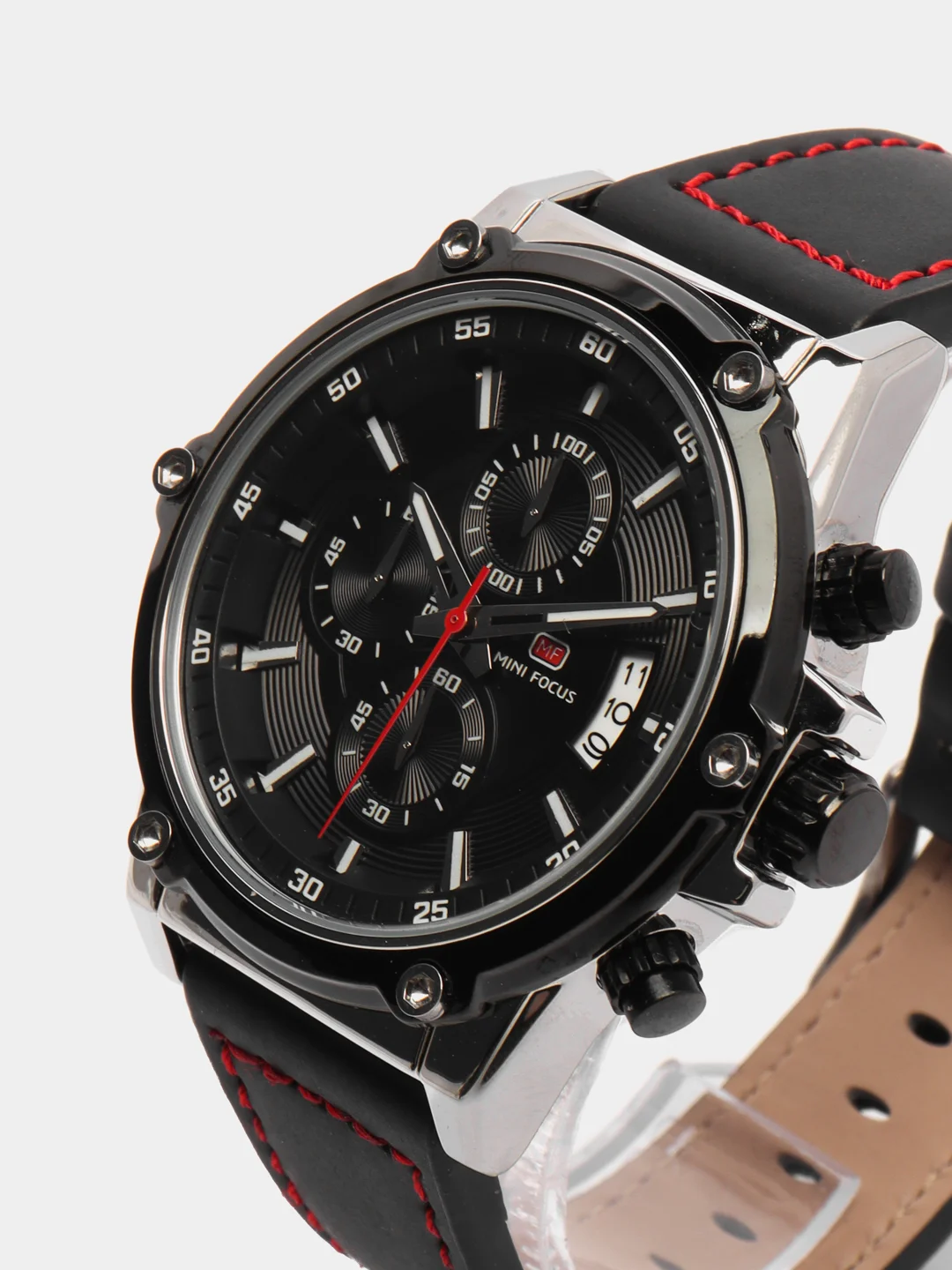 Серебряный мужские наручные часы Mini Focus MF0175G с хронографом, в подарочной упаковке