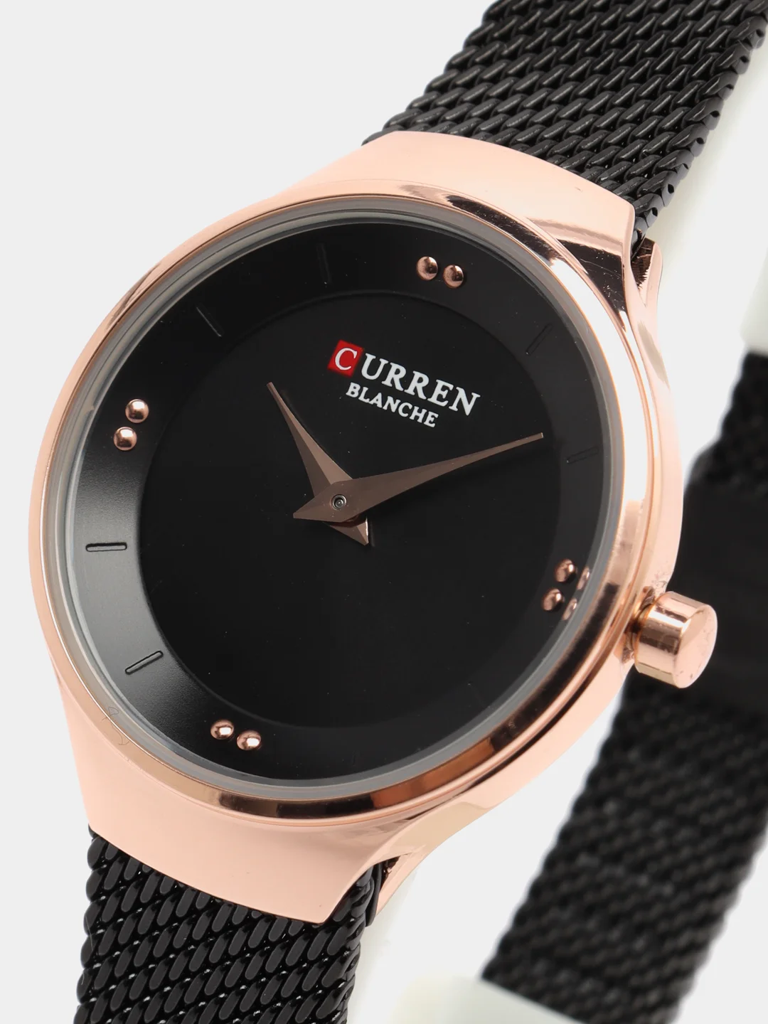 Черный женские наручные часы Curren 9028 в подарочной упаковке