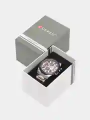 Серебряный мужские наручные часы Curren 8401 с хронографом в подарочной упаковке
