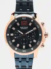 Синий мужские наручные часы Megir ML2068 с хронографом, в подарочной упаковке