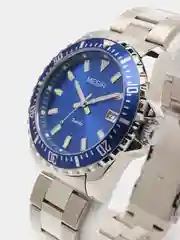 Серебряный мужские наручные часы Megir MS2064AG, с календарём, в подарочной упаковке
