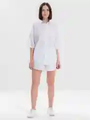 Белый женский, летний костюм, с шортами
