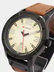 Коричневый мужские наручные часы Curren 8327 с календарём в подарочной упаковке