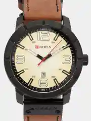Коричневый мужские наручные часы Curren 8327 с календарём в подарочной упаковке