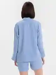 Голубой костюм женский с шортами, пляжный костюм, муслин, рубашка, шорты