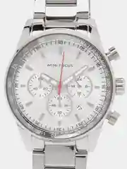 Серебряный мужские наручные часы Mini Focus MF0187G с хронографом, в подарочной упаковке