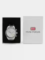 Серебряный мужские наручные часы Mini Focus MF0187G с хронографом, в подарочной упаковке
