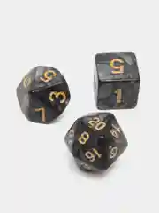 Черный игральные кости-дайсы для настольных и ролевых игр, 7 штук в наборе, Dungeons and Dragons