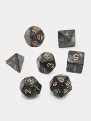 Черный игральные кости-дайсы для настольных и ролевых игр, 7 штук в наборе, Dungeons and Dragons
