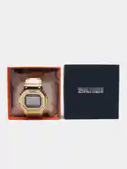 Золотой мужские наручные часы Skmei 1456 со стальным браслетом