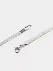 Серебряный цепочка плоская колье Снейк с гладким плетением Snake, длина 50 см