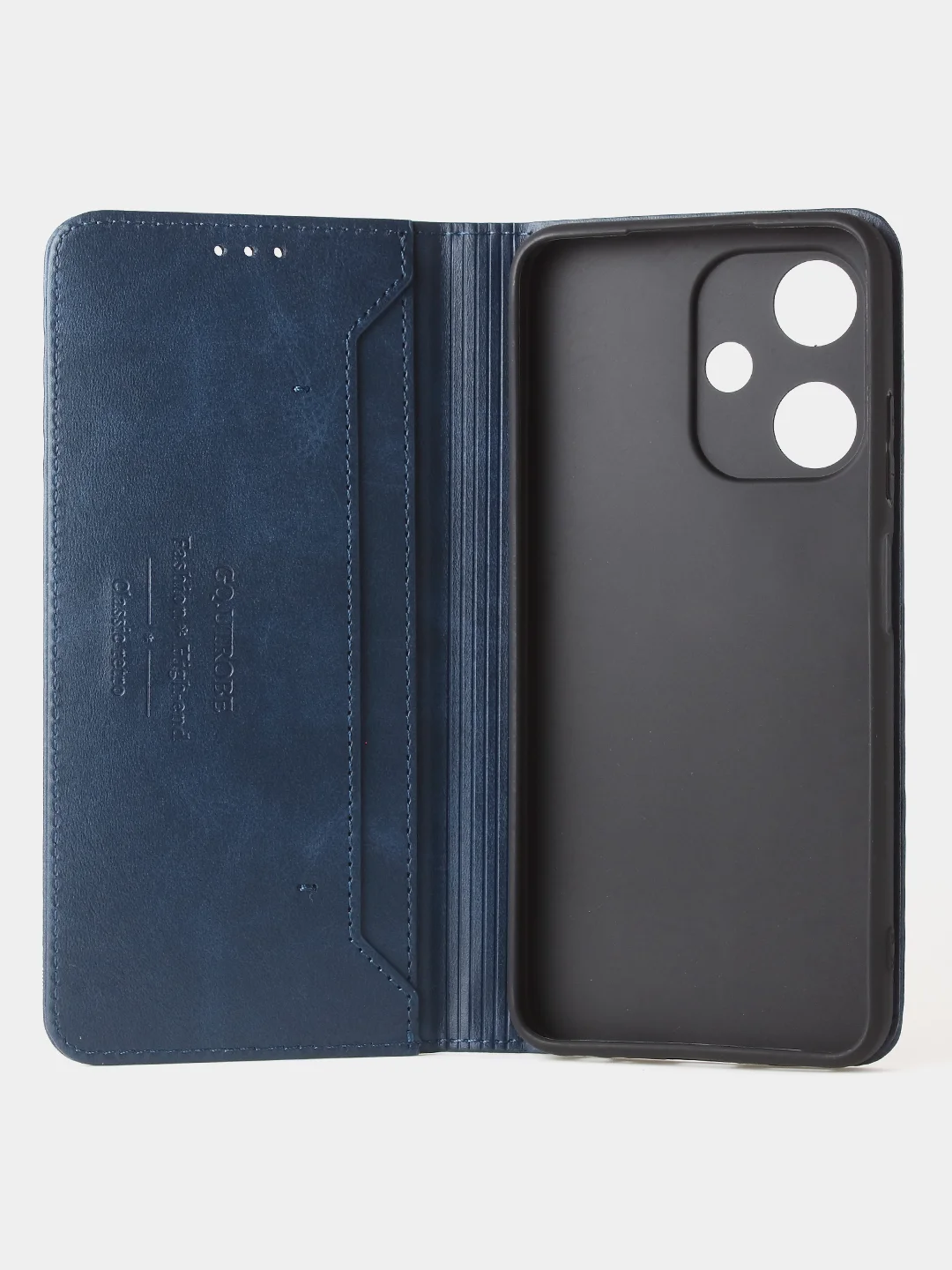 Синий чехол-книжка GQ для Infinix Hot 30i из искусственной кожи