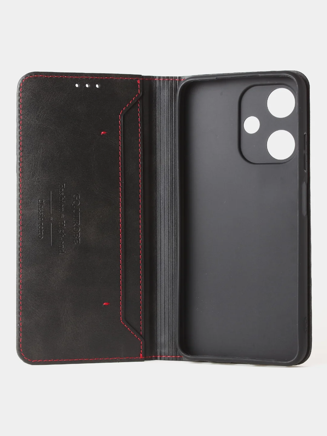 Черный чехол-книжка GQ для Infinix Hot 30i из искусственной кожи