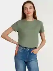 Зеленый футболка женская базовая, 100% хлопок