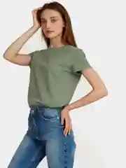 Зеленый футболка женская базовая, 100% хлопок