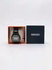 Черный мужские наручные часы Skmei 1456 со стальным браслетом