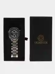 Серебряный мужские наручные часы Ochstin 6114B с хронографом в подарочной упаковке