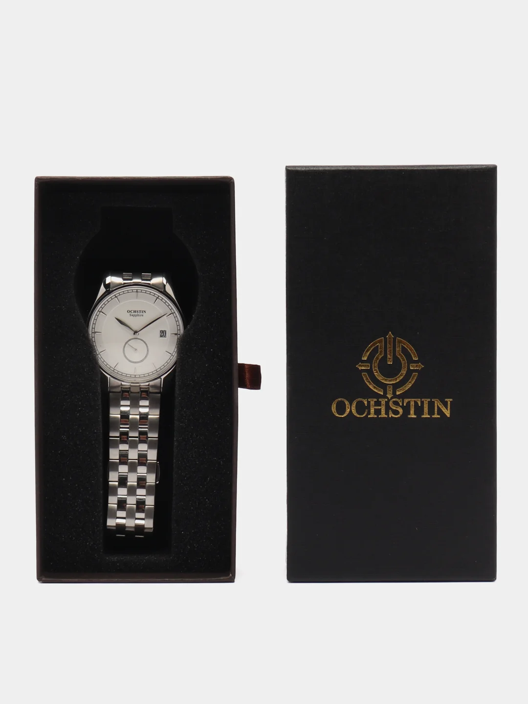 Серебряный мужские наручные часы Ochstin 6005A в подарочной упаковке