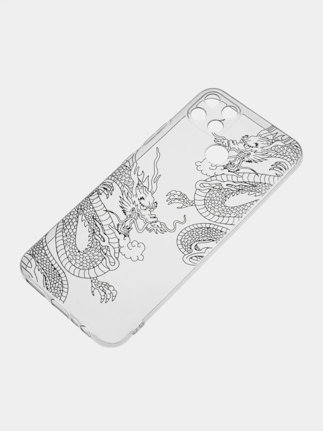 Пудровый силиконовый чехол на Oppo Realme C25/C25s / Оппо Реалми С25/C25s прозрачный, с рисунком