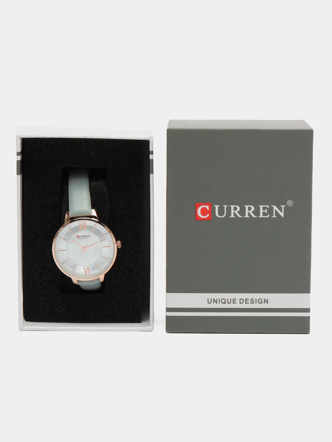 Голубой женские наручные часы Curren 9080 в подарочной упаковке