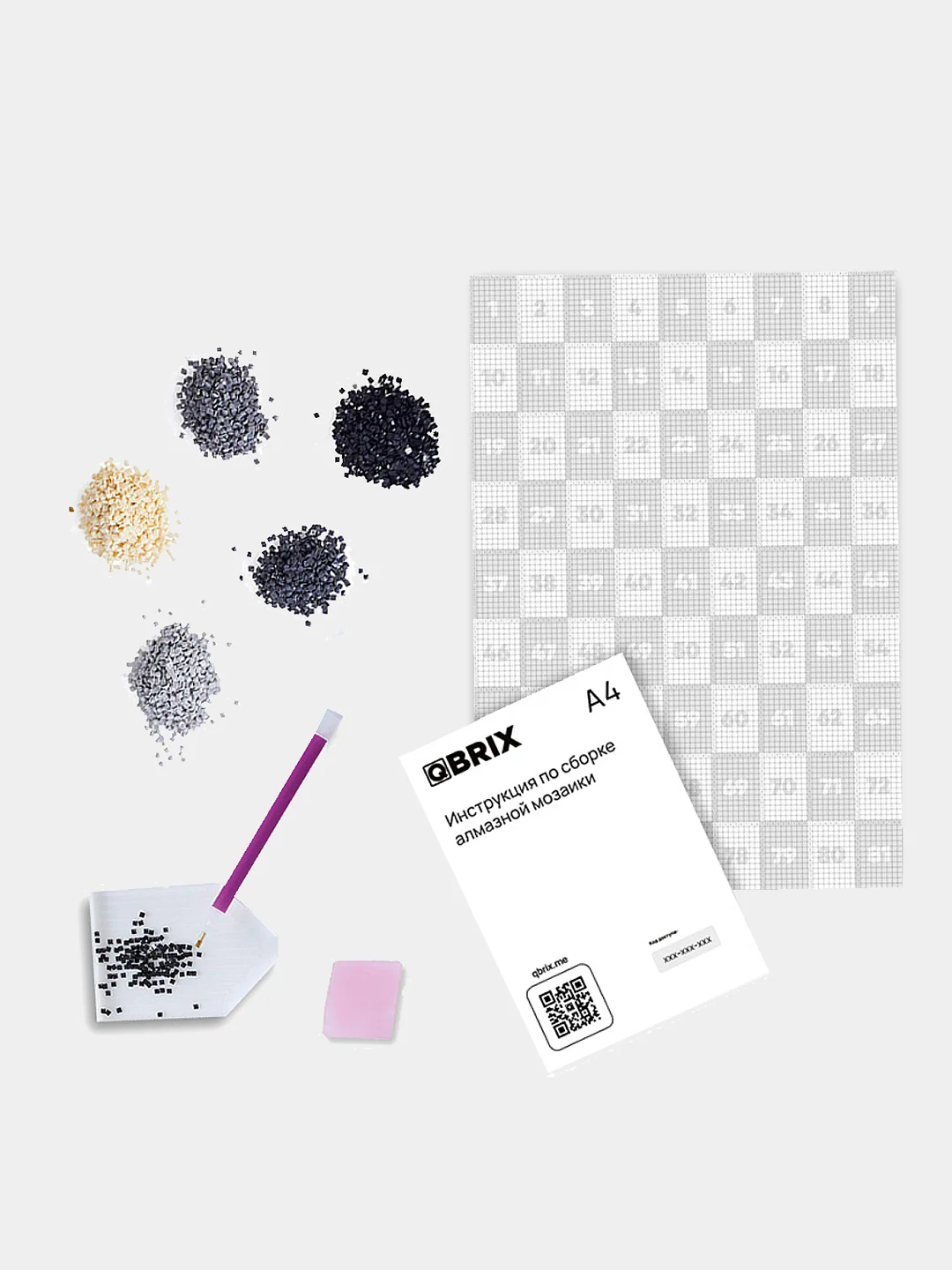 Алмазная мозайка Qbrix Original А4 на подрамнике по любой фотографии