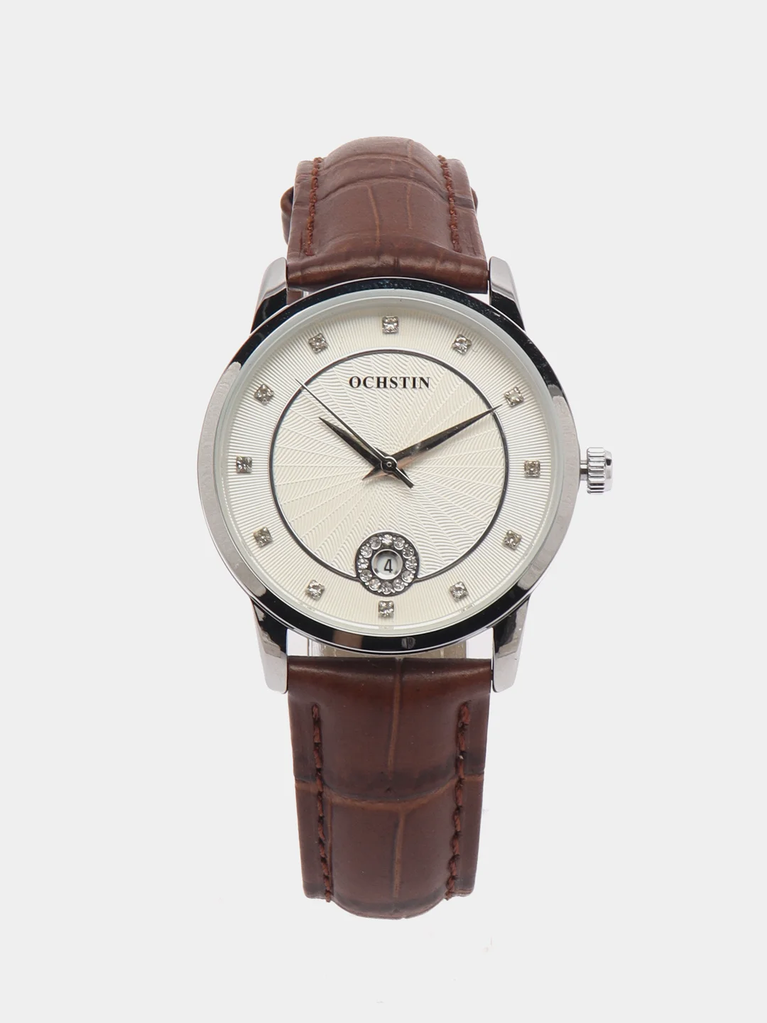 Коричневый женские наручные часы Ochstin 6060B с календарем в подарочной упаковке