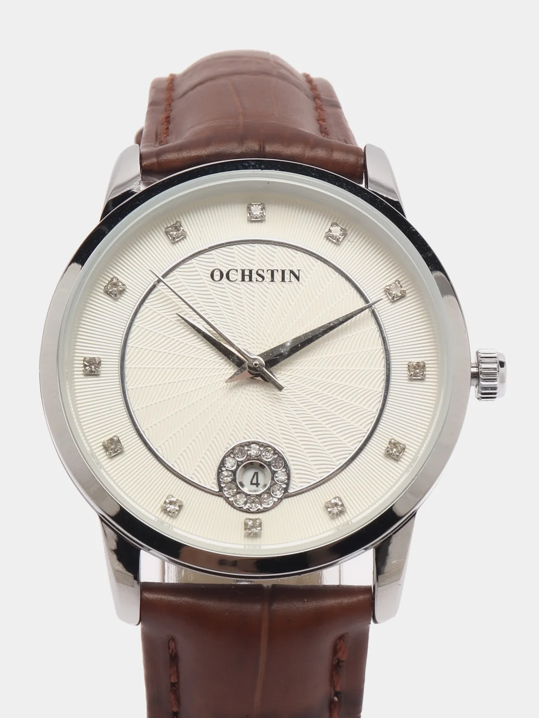 Коричневый женские наручные часы Ochstin 6060B с календарем в подарочной упаковке