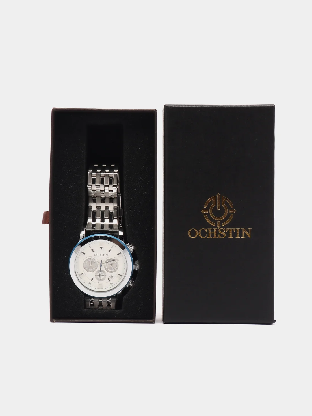 Оранжевый мужские наручные часы Ochstin 6064B с хронографом в подарочной упаковке