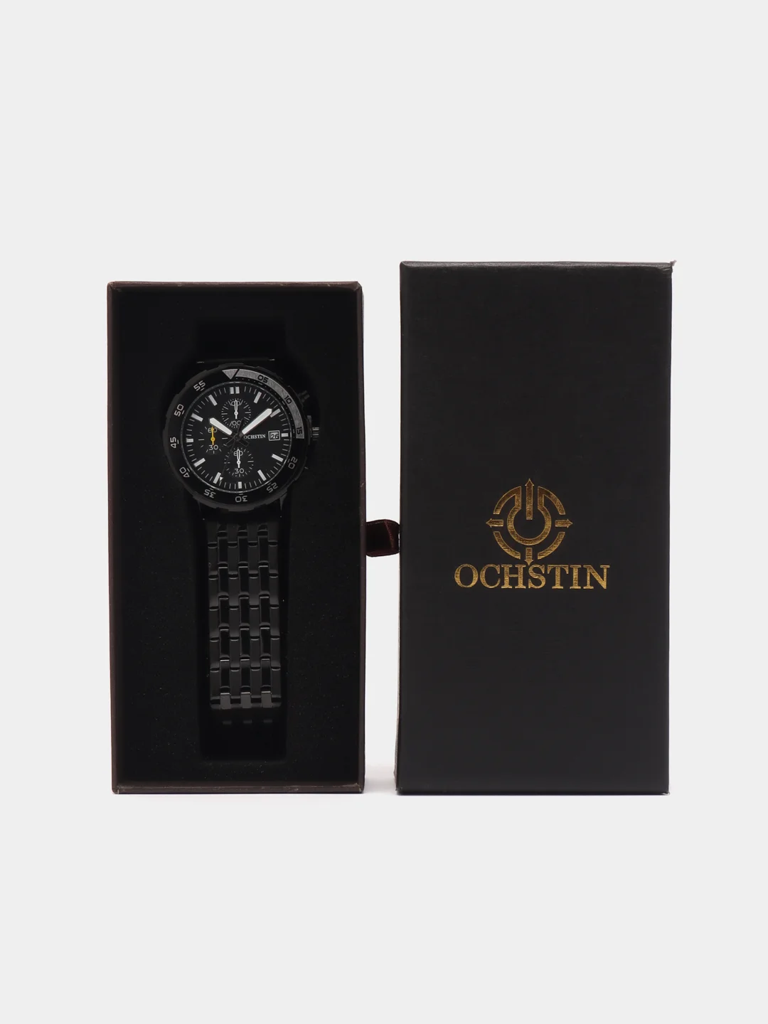 Черный мужские наручные часы Ochstin 7252 с хронографом в подарочной упаковке