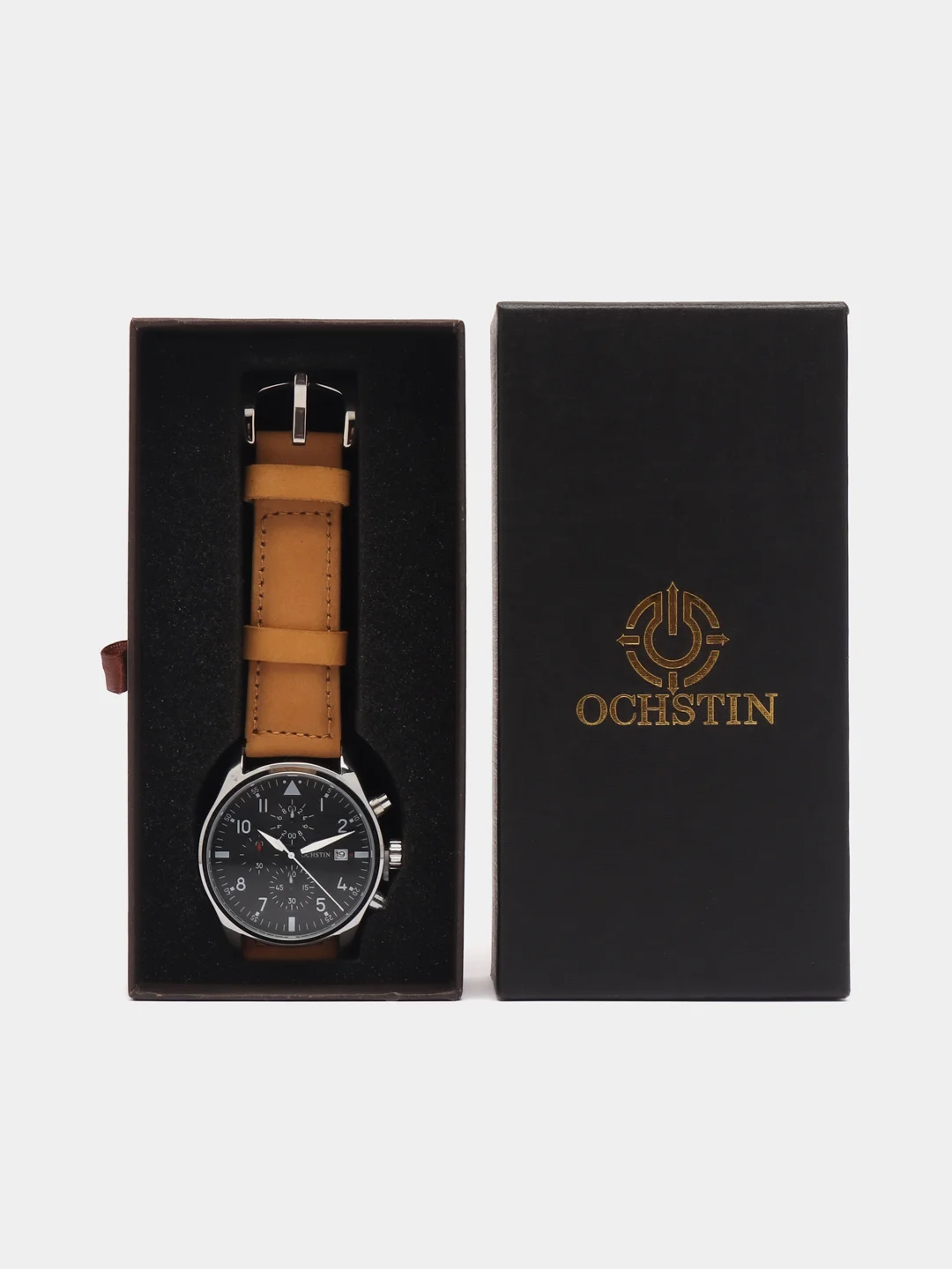 Карамельный мужские наручные часы Ochstin 6043B с хронографом в подарочной упаковке