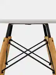 Стол обеденный Brabix Eames T-01, круглый, диаметр 80 см, опоры дерево, пластик, белый