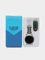 Серый металлик наручные смарт часы, Smart Watch, Lige BW0189 в подарочной упаковке
