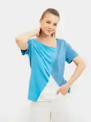 Голубой футболка женская