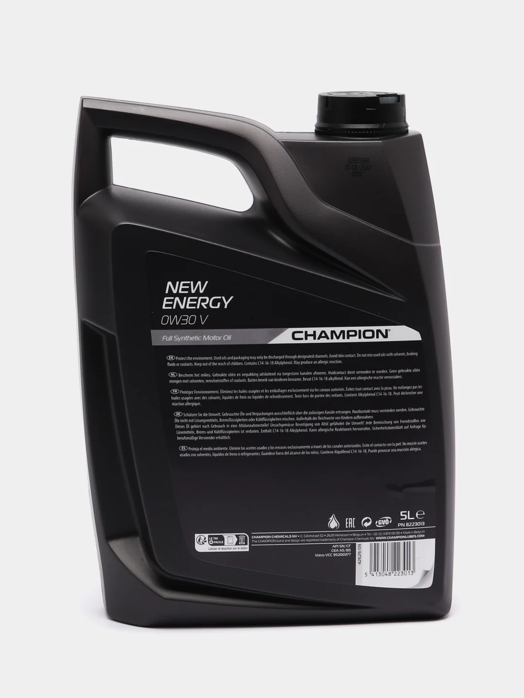 Автомобильное моторное масло Champion New Energy, синтетическое, 5 литров, 0W30