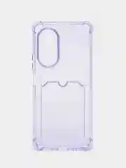 Лавандовый силиконовый чехол для Huawei nova 9 SE (Хуавей нова 9 СЕ), прозрачный, с карманом для карт