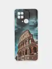 Темно-синий чехол для Xiaomi Redmi 10C, Poco C40 / Сяоми Редми 10С, Поко С40, силиконовый, с рисунком