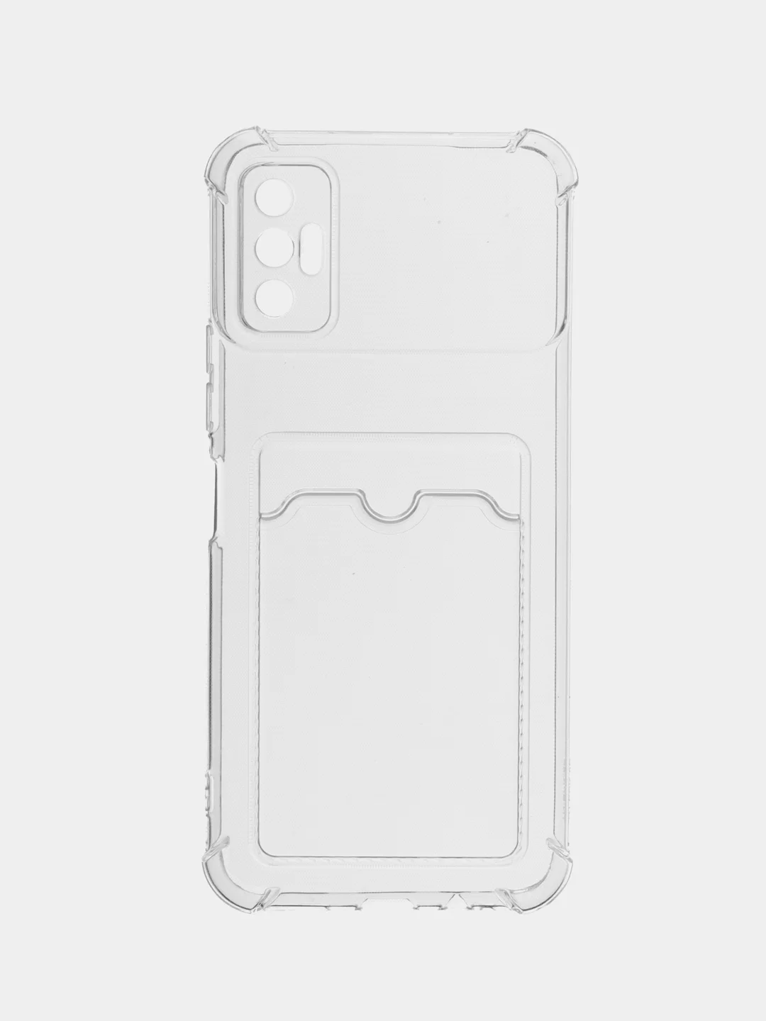 Прозрачный силиконовый чехол для Tecno Spark 8P (Техно Спарк 8П), с карманом для карт, прозрачный
