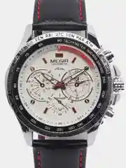 Белый мужские наручные часы Megir ML1010G, с хронографом, в подарочной упаковке